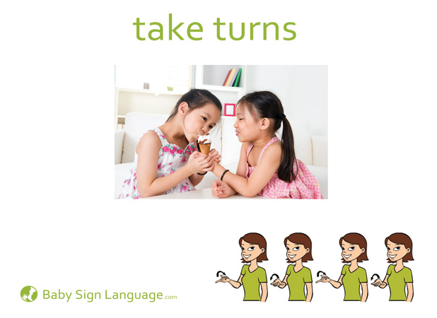 Take Turns Baby Sign Language Flash card